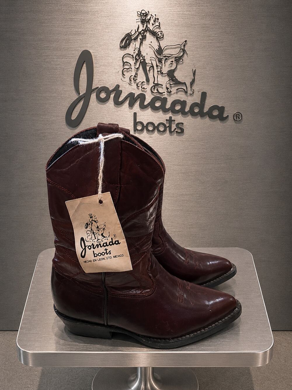 Jornada Boots Burgundy Leather Western Cowboy Boots Kids 9 NWT
